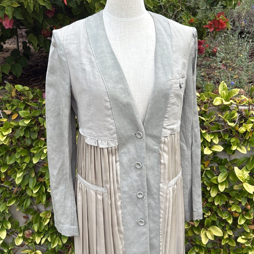 Donna Karan Collection Patchwork Linen Duster Jac… - image 4